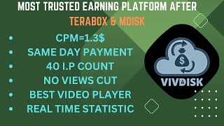 VIVDISK EARN MONEY LATEST UPDATE ll CPM INCREASE ll BEST MDISK ALTERNATIVE VIVDISK EARN MONEY ll [upl. by Irahs485]