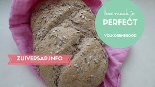 Zuiversap  Langzaam rijzend volkorenbrood  Recept  Vegan [upl. by Jovitta]