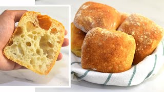 Easy Ciabatta Rolls Recipe  How to make ciabatta bread  Ciabatta buns  Crusty dinner rolls [upl. by Pyle]