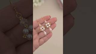 Easy amp Quick Handmade Pearls Jewelry Design Idea Simple DIY Pearl Crystal Beaded Earrings Tutorial [upl. by Ahkeber]