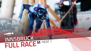 Innsbruck  BMW IBSF World Cup 20182019  Mens Skeleton Heat 1  IBSF Official [upl. by Atiuqahc]