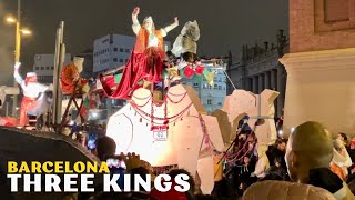 Cabalgata de Reyes Magos 2024 Barcelona  Three Kings Parade in Spain Raining [upl. by Zuckerman]