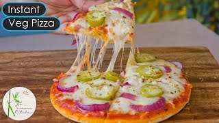 No Oven Veg Pizza using Readymade base  Secret to make Readymade base better  The Terrace Kitchen [upl. by Tor]