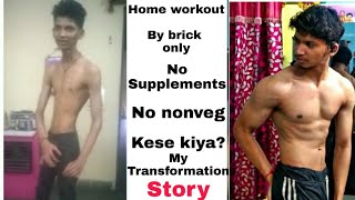 TRANSFORMATION SKINNY TO MUSCULAR WITHOUT SUPPLEMENTS AND NONVEG AT HOME  FITNESS TYCOON [upl. by Airrehs]