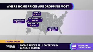 Redfin stock rises as home prices fell by over 3 in March [upl. by Ruffo]