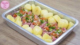 MISTURA FÁCIL  LINGUIÇAS RECHEADAS COM VINAGRETE COM BATATAS ASSADAS  RECEITAS DA CRIS [upl. by Oinotnanauj]