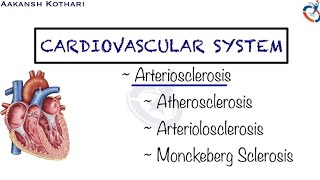 Arteriosclerosis  Atherosclerosis Arterioloscelorsis  Cardiovascular System Pathology by Aakansh [upl. by Coady]