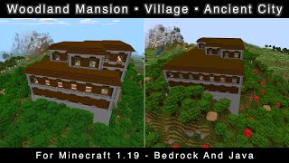 Woodland Mansion Seed With Ancient City  Minecraft 119 Bedrock and Java [upl. by Dorison]