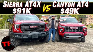 GMC Canyon AT4 vs Sierra AT4X Does Nearly Twice the Money Get You Double the Truck [upl. by Shakespeare175]