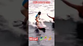 Wow🏄‍♂️🏄PHILMAR amp LILO laro laro langlittle Surfin twirlin island girl shorts viral beach ch [upl. by Annaeirb524]