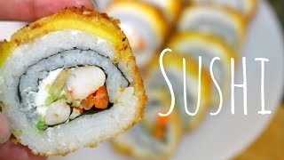 SUSHI EMPANIZADO CON PLATANO Y QUESO CREMA  ALE DE NAVA [upl. by Biddick236]