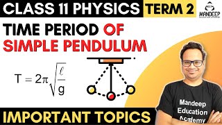 Time Period of Simple Pendulum class 11 Physics Term 2 Derivation SHM Oscillations [upl. by Rafaelia]