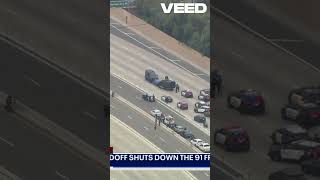 HighStakes Standoff 91 Freeway Shutdown in Anaheim [upl. by Alleuqram603]