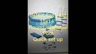 INTEX EasySet 15’ x 48’ Round Inflatable Outdoor AboveGround Pool  Easy Set Up Review [upl. by Eillehs]