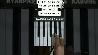 NYANPASU YABURE KABURE Easy Piano Tutorial with Letter Notes slowed shorts [upl. by Bittencourt]