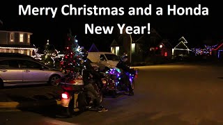 Merry C90 Christmas and a Honda New Year Christmas motorcycle [upl. by Oilut]