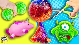 Cutting Open Squishies GORGEOUS 3 Color Slime Stress Ball [upl. by Demha]