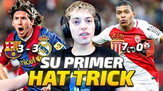 EL PRIMER HATTRICK DE GRANDES JUGADORES MESSI CR7 MBAPPE  INCREIBLE [upl. by Eisle]