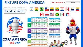 Fixture COPA AMERICA USA 2024⚽en Excel✅ [upl. by Cigam]