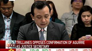 Trillanes blocks Aguirres confirmation as Justice Secretary Trillanes [upl. by Salohcin]