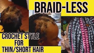 quotThin Short Hair Struggles This BRAIDLESS Crochet Method is LIFECHANGINGquot [upl. by Gnidleif]