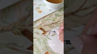 October 2025 Illustration watercolor art drawing october illustration [upl. by Nnomae]