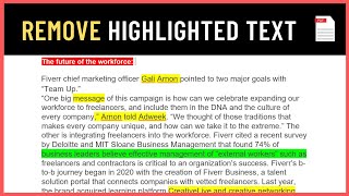 How to Remove Highlighted Text in PDF [upl. by Aubert615]