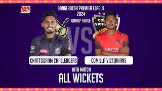 All Wickets  Chattogram Challengers vs Comilla Victorians  18th Match  Season 10  BPL 2024 [upl. by Engelbert]