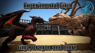 Experimental Giga vs Vanilla Giga Dragon and more  ARK Dino Battle 🦎 [upl. by Ytsud403]