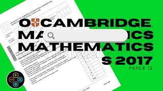 O Level Add Math May June 2017 Paper 12 403712 [upl. by Marl851]