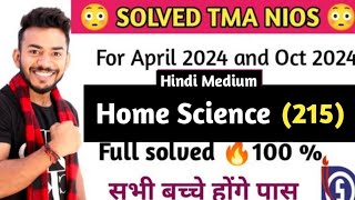 NIOS Class 10th Home Science solved tma hindi Medium  Solved TMA  NIOS Board [upl. by Joycelin911]