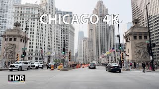 Driving Chicago 4K HDR  Skyscraper Sunset  USA [upl. by Stoller]