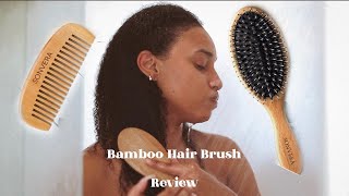 Bamboo Hair Brush Review on Natural Hair  Ft Sonvera [upl. by Hsuk947]