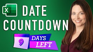 Create Date Countdown in Excel  Countdown Timer of Days Remaining [upl. by Bernadene]