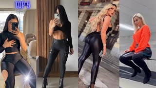 Top 5 How To Style Leather Leggings Quick Guide  Shiny Leggings Outfits For Any Event [upl. by Kaylee]