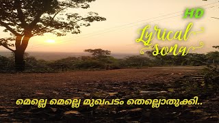 Melle melle mughapadam Lyrical song  Oru minnaminunginte Nurunguvettam [upl. by Vernen]