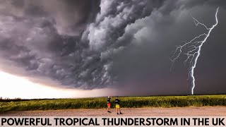 INCREDIBLE TROPICAL THUNDERSTORM IN THE UK  Storm chasing on the M4 corridor Sunday 11th June 2023 [upl. by Orford]