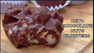 KETO CHOCOLATE NUTS CLUSTERS  NO SUGAR ADDED [upl. by Ellerahc878]