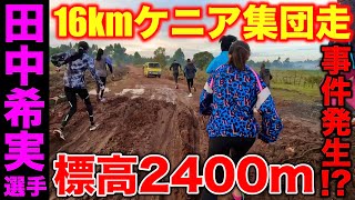 世界陸上入賞の田中希実選手とケニアで初の16km集団走に参加！標高2400mの過酷な練習を乗り越えられるか？途中で事件発生？kenya marathon trackandfield [upl. by Adnolat]