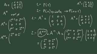 152 Potencia nésima de una matriz demostración de una fórmula utilizando el método de inducción [upl. by Sivrat]