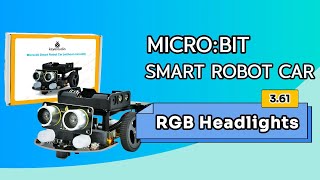 KS4036F Keyestudio Microbit Smart Robot Car Project 361 ：RGB Headlights keyestudio microbit kit [upl. by Goldman162]