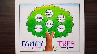 Family Tree  How to Make Family Tree Easy Step  Family Tree Project Idea  Family Tree Drawing [upl. by Snevets]