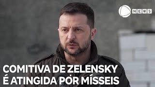 Comitiva de Zelensky é atingida por mísseis da Rússia [upl. by Jordanna434]