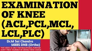 EXAMINATION OF KNEE ACLPCLMCLLCLPLC Dr Sai Chandra Malladhi MBBS DNB Ortho [upl. by Gussy93]