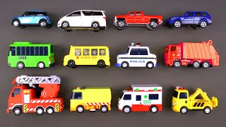 Learning Street Vehicles for Kids 1 with Hot Wheels Matchbox Tomica Cars and Trucks Tayo [upl. by Etnoel]