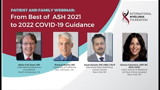 Patient amp Family Webinar From Best of ASH 2021 to 2022 COVID19 Guidance [upl. by Nelluc]