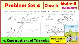 Problem set 4 Class 9 Maths Part 2  Chapter 4 Constructions of triangles  Maharashtra state Board [upl. by Alihs443]