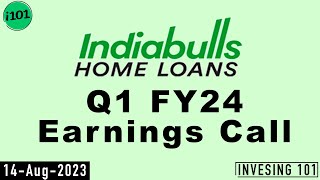 Indiabulls Housing Finance Limited Q1 FY 24 Earnings Call  2024 Q1 Results  Latest News [upl. by Yelrebmik403]