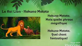 Le Roi Lion  Hakuna Matata Lyrics [upl. by Jaynell]