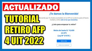 ACTUALIZADO Retiro de AFP 4 UIT 2022 Tutorial paso a paso [upl. by Santana]